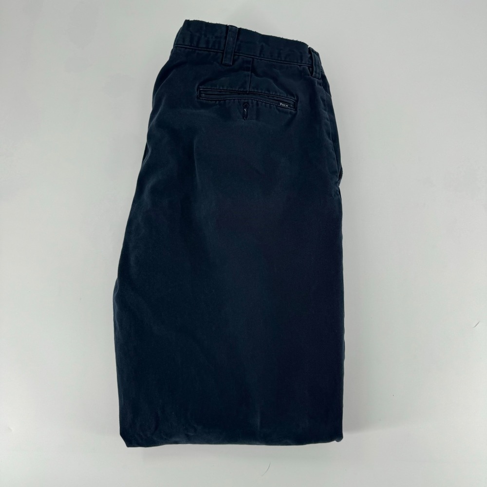 Polo‎ Ralph Lauren Mens Navy Blue Chino Pants Size 38x32 Flat Front Casual